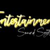 efeck tulisan Entertainment Sound System dengan warna Kuning gradasi