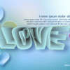 efek tulisan love vector bisa diubah vector