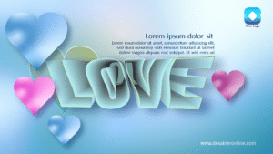 efek tulisan love vector bisa diubah vector